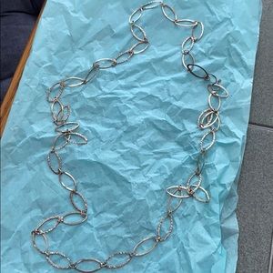 Long silver necklace